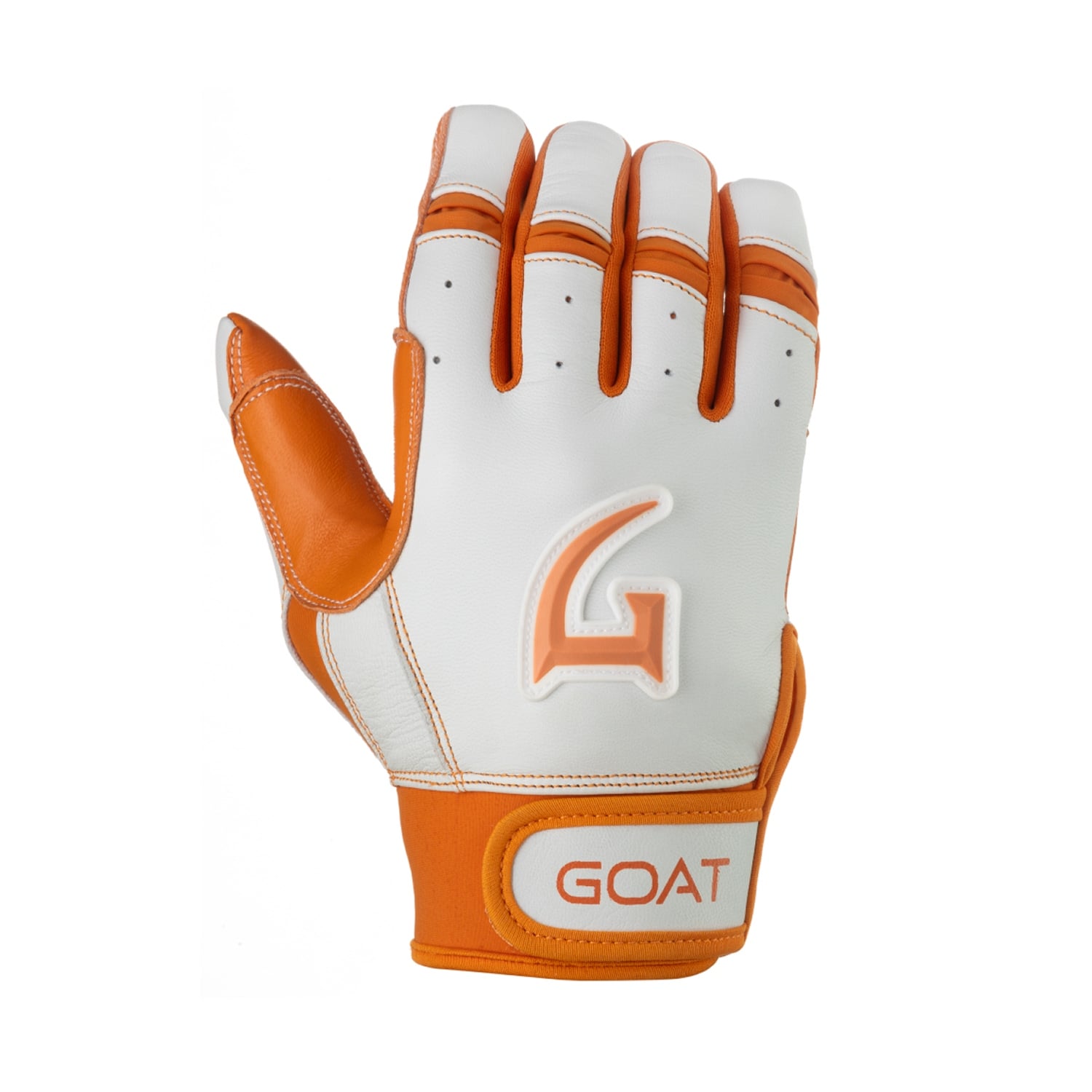 Origin Series Short Cuff White and Orange Batting Gloves