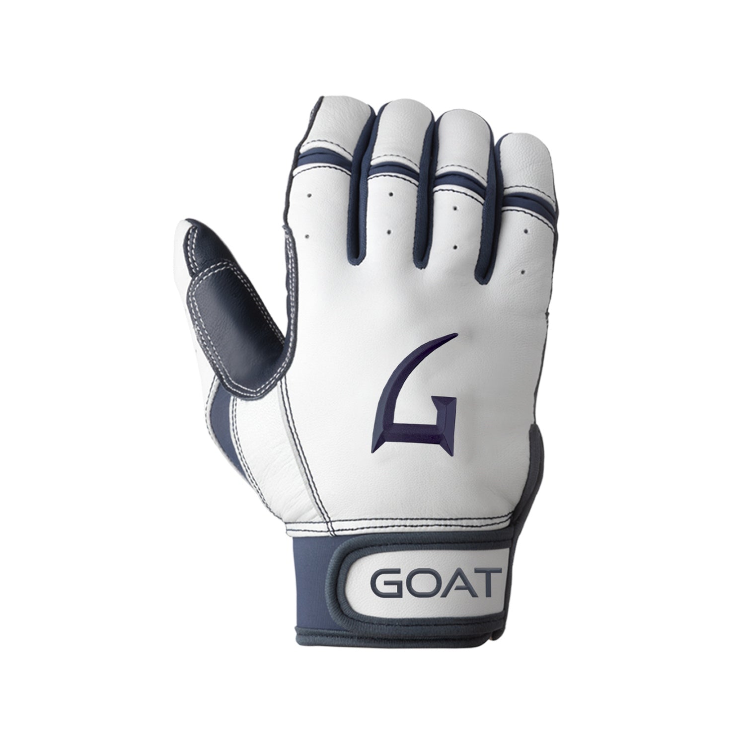 Origin Series Short Cuff White and Navy Blue Batting Gloves