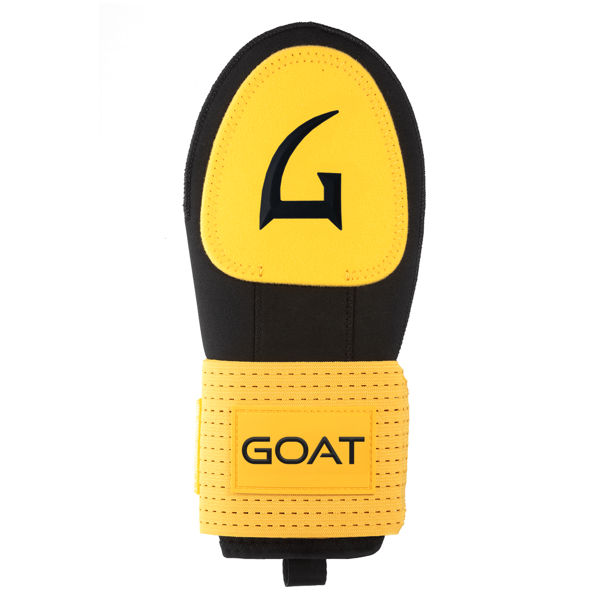 Sliding mitt with Black and Yellow color and the 'GOAT' brand logo