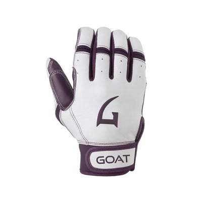 Origin Series Short Cuff White and Purple Batting Gloves