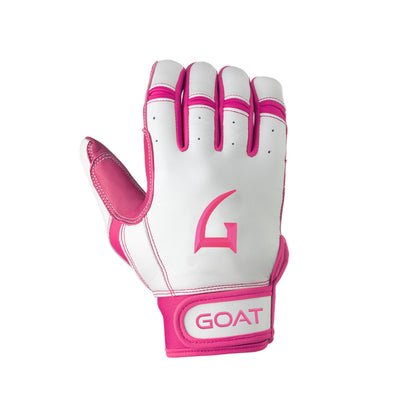Origin Series Short Cuff White and Pink Batting Gloves