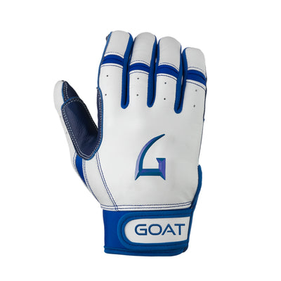 Origin Series Short Cuff White and Royal Blue Batting Gloves