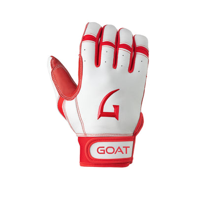 Origin Series Short Cuff White and Red Batting Gloves