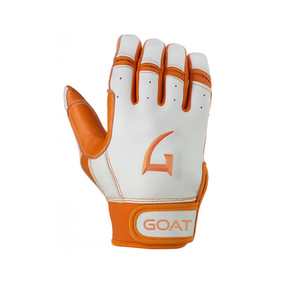 Origin Series Short Cuff White and Orange Batting Gloves