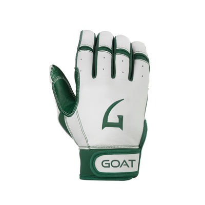 Origin Series Short Cuff White and Green Batting Gloves