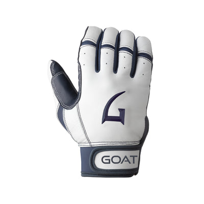 Origin Series Short Cuff White and Navy Blue Batting Gloves