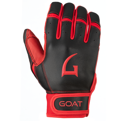 Red and black color Goathletic Short Cuff Batting Gloves