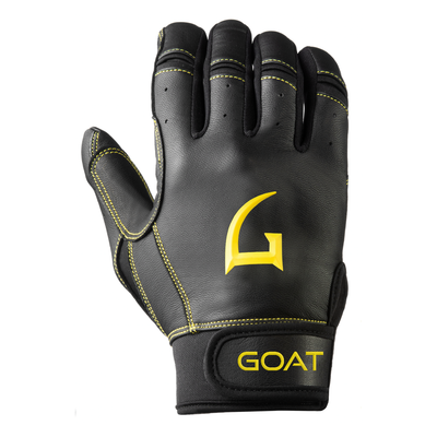 Short Cuff Yellow and Black Color Goathletic batting glove for right hand