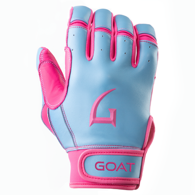 Short Cuff Electric Blue and Pink Color Batting Glove for right hand 
