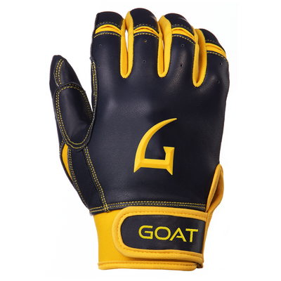 Short Cuff Yellow and Navy Blue Color Goathletic batting Glove for right hand

